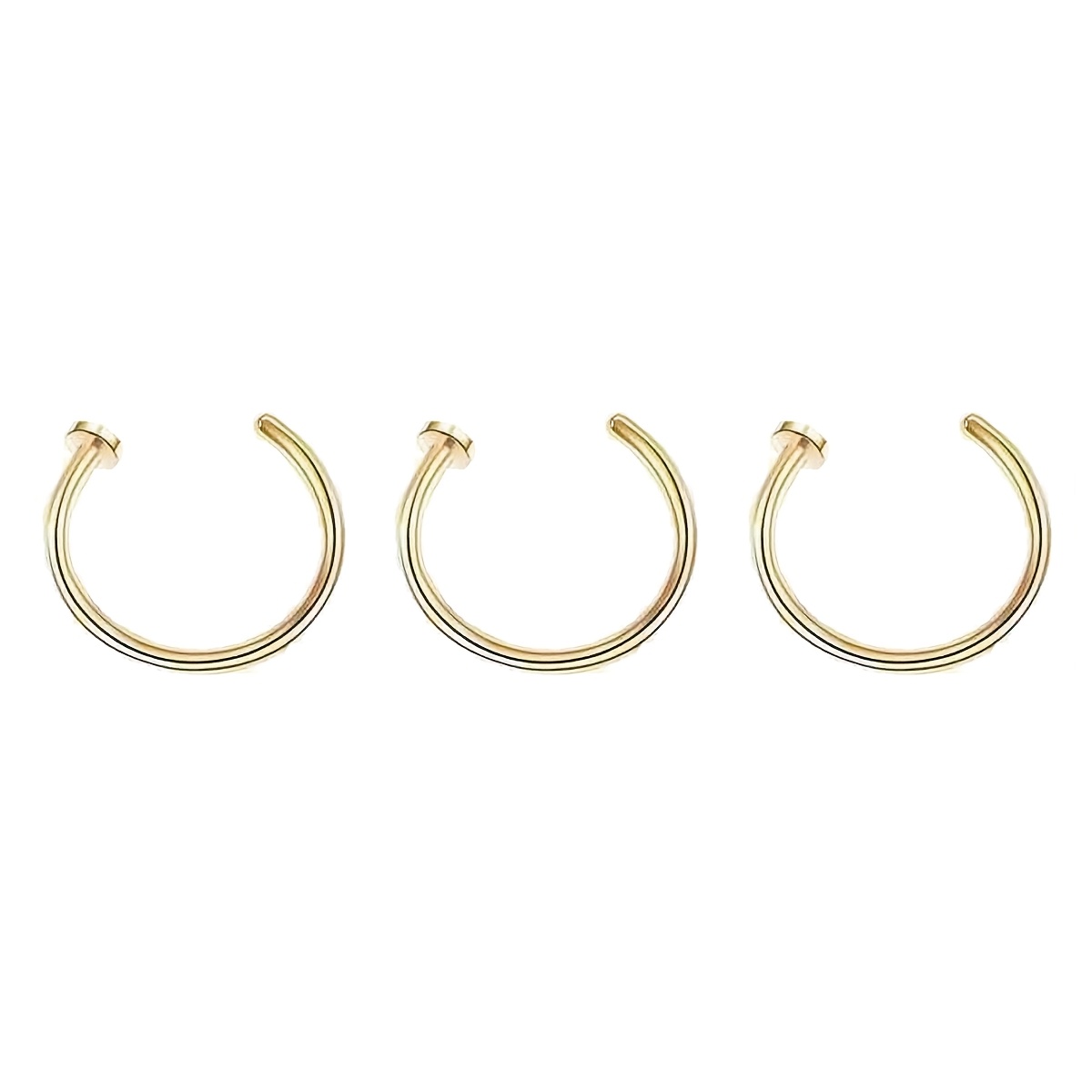 1/3/5pcs Women Fake Piercing Nose Ring C Shape Lip Ring Set